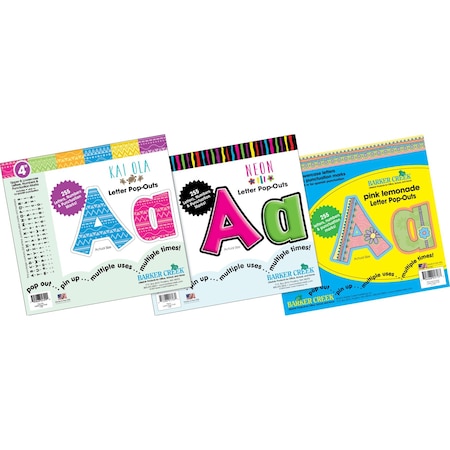 Barker Creek 4" Letter Pop-Outs Curated Collection (3 Designs), 765/Set 3528